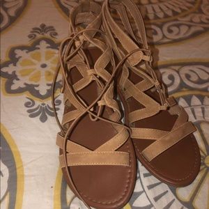 Brown gladiator sandals